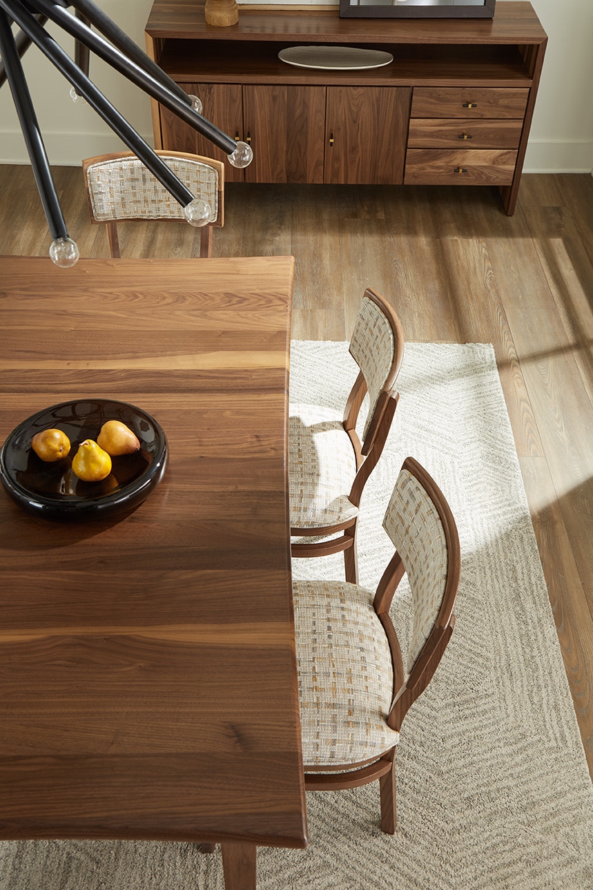 MAVIN Serene Spaces T3872F-WTABLESET Walnut Hardwood Table and 6
